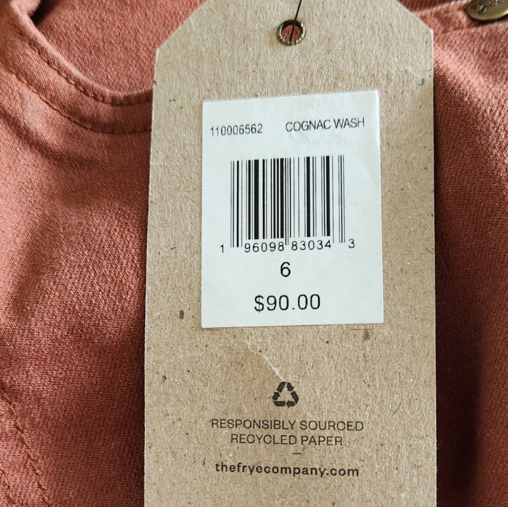 Frye and co women's jeans, size 6, color cognac - Picture 5 of 6